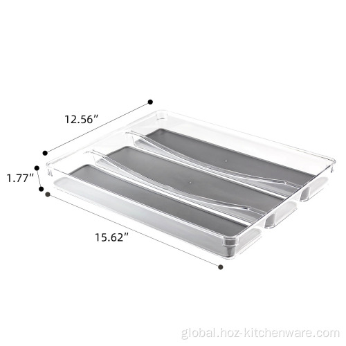 Organizer Tray with 3 Compartments 3-Compartments Plastic Expandable Drawer Organizer Factory
